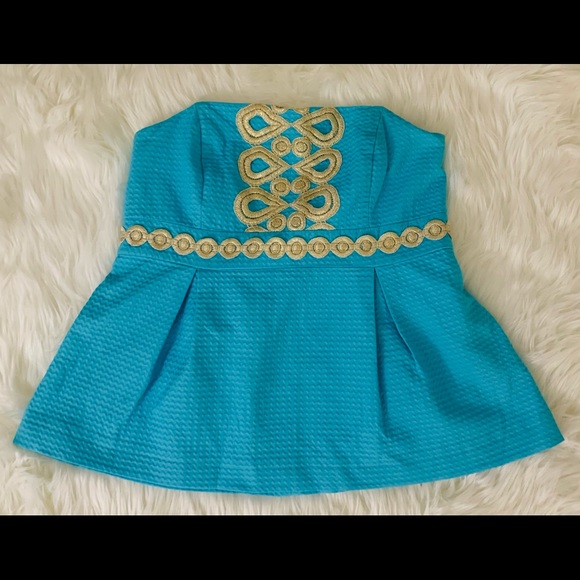 👗 Lily Pulitzer dressy strapless shirt - Picture 1 of 6